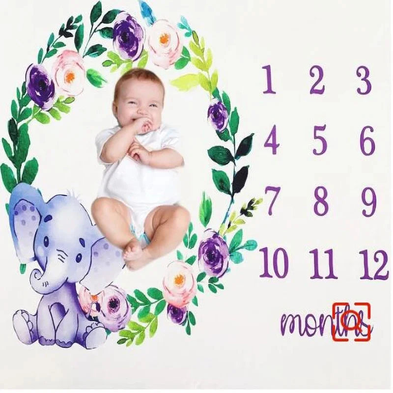 Newborn Baby Background Photo Props Milestone Calendar Blankets