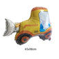 1pc Large Transportation Balloon Racing Balloon Fire Truck Ambulance School Bus Excavator Motorcycle Balloon for Boys Birthday