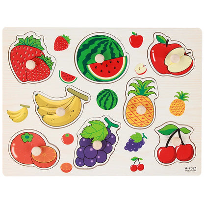 Baby Wooden Puzzles Montessori Toys 1 2 Years Toddler Toys Hand Grab Board Alphabet Number Cognition Learning Educational Toys