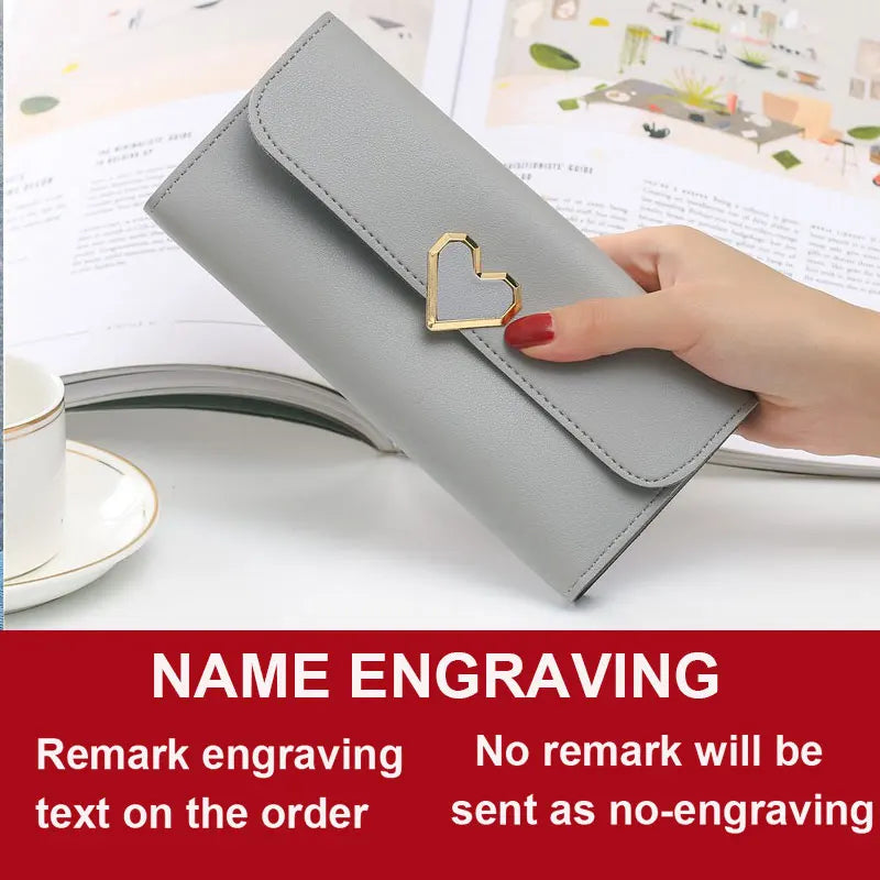 2024 Long Women Wallets Free Name Customized Lady's New Fashion High Quality PU Female Purse Photo Holder Wallet For Girls