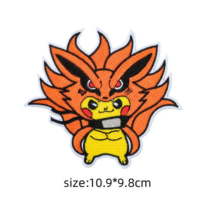 30‑Style Pokemon Embroidery Cloth Patches – Pikachu & Cartoon Iron‑On/Sew‑On Appliques for DIY Clothing