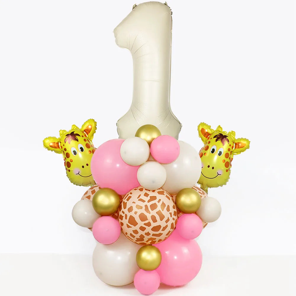 Pink Gold Animal Wild One Birthday Party Disposable Party Supplies