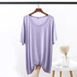 Plus size XL to 6XL Modal Tshirt short sleeves Summer women's T-shirts solid color O-Neck Loose Tee Tops Casual bottoming top