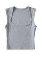 Deep Square Collar Crop Top