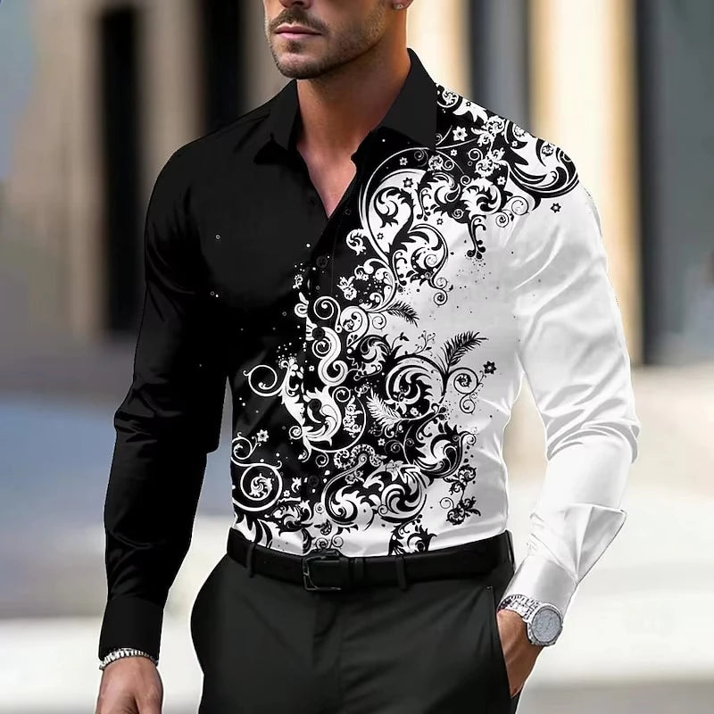 Men’s Casual Long Sleeve Button‑Up
