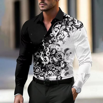 Men’s Casual Long Sleeve Button‑Up