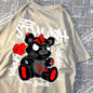Exploding Black Puppet Bear Men T-Shirts High Quality Cotton