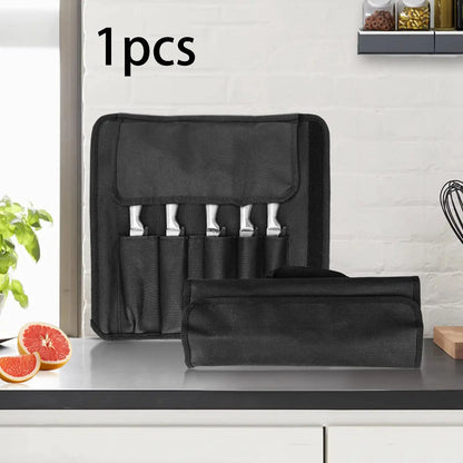 Chef Knife Storage Bag Roll-up Chef Bag Storage Pockets Cooking Gadgets Storage
