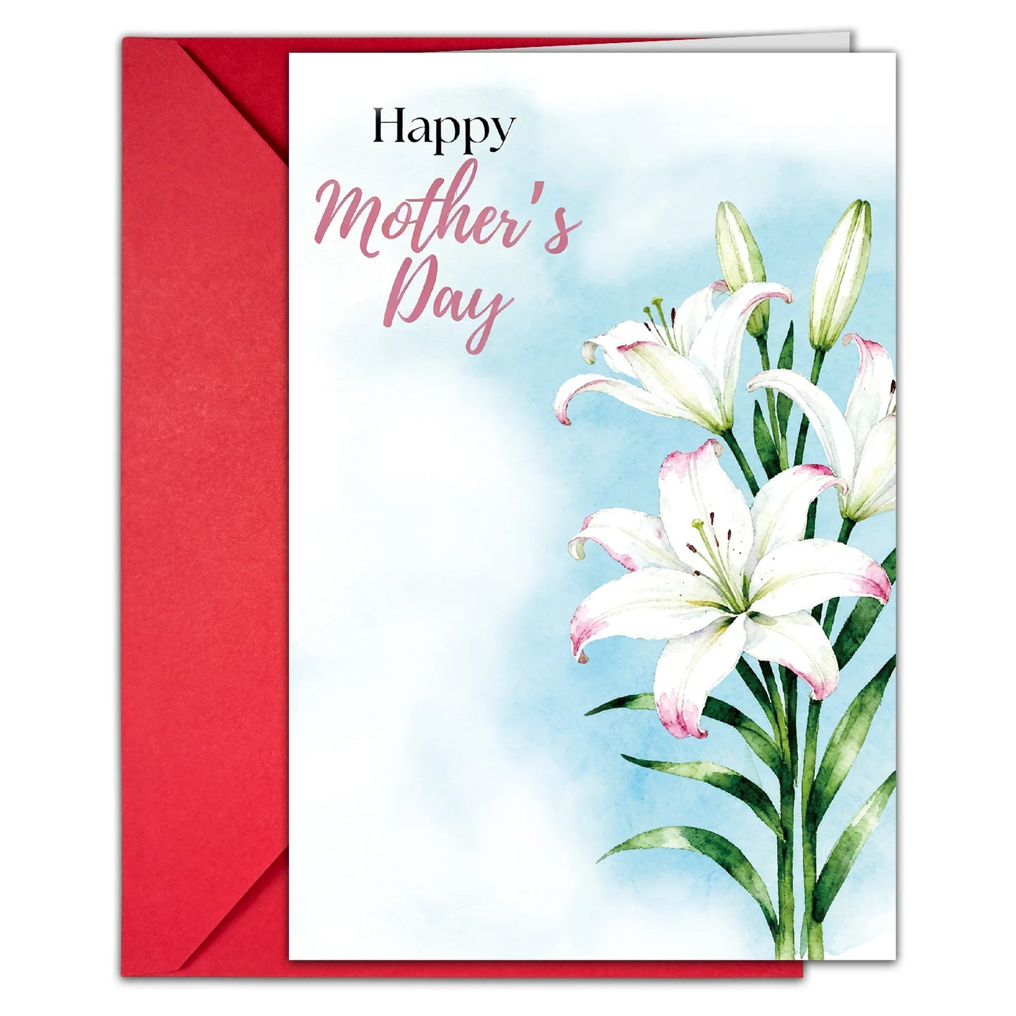 Mother’s Day Floral Greeting Card – Romantic Bouquet Thank‑You Card with Envelope
