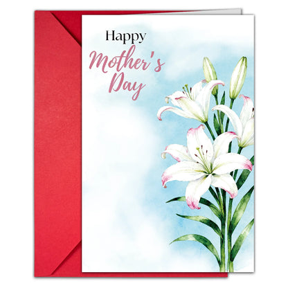 Mother’s Day Floral Greeting Card – Romantic Bouquet Thank‑You Card with Envelope
