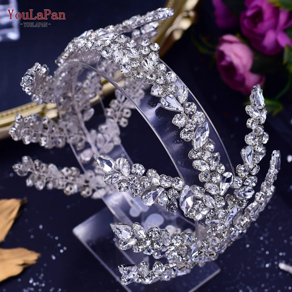 Luxury Bridal Rhinestone Headband: Elegant Wedding Tiara and Pageant Hairpiece