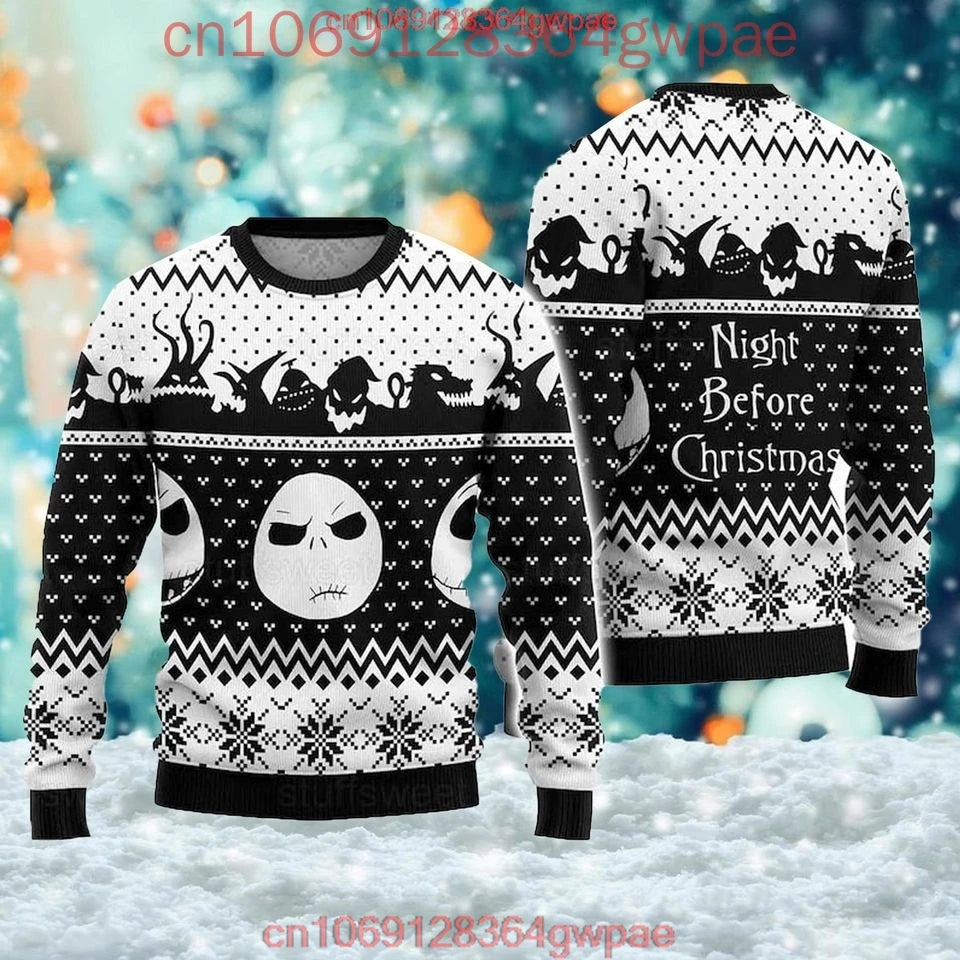 Jack Skellington and Sally Ugly Sweater Men's Women's Tops The Nightmare Before Christmas Ugly Christmas Sweater