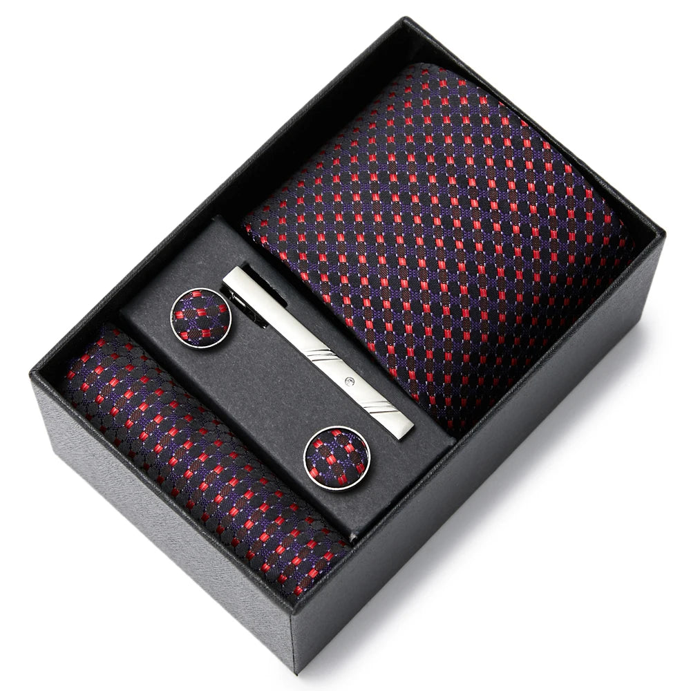 Men's  Tie Pocket Squares Necktie Box Set