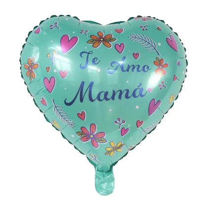 10pcs 18inch spanish mother foil balloon i loveyou have mom balloon heart gift mother's day adult birthday decoration
