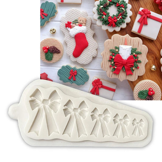“Christmas Bow Silicone Mold – Fondant, Cookie & Chocolate Decorating Tool