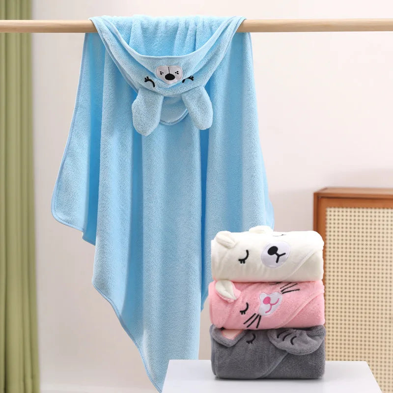 Baby Cartoon Hooded Towel Blanket