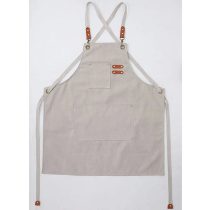 Fashion Canvas Apron Home Kitchen Gardening Work Dress Women's Kitchen Restaurant Work Apron