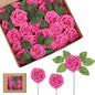 10~100pcs Rose Artificial Flowers Foam Fake Roses Wedding Bouquets Centerpieces Mothers Day Valentines Gifts Party Decoration