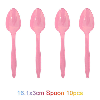 Cartoon Rainbow Doll High School Theme Background Birthday Party Decoration Supplies Disposable Cup Cutlery Balloon Baby Gift