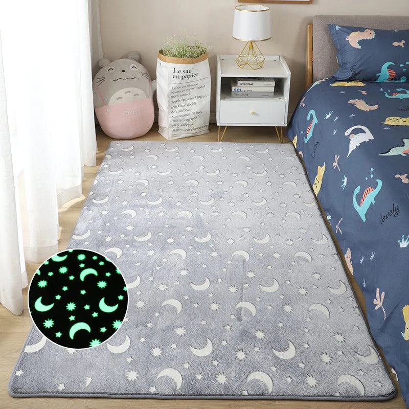 Luminous Carpet Modern Living Room Large Carpet Plush Children's Bedroom Floor Mats Bay Window Cushion Thickening Printing Rug