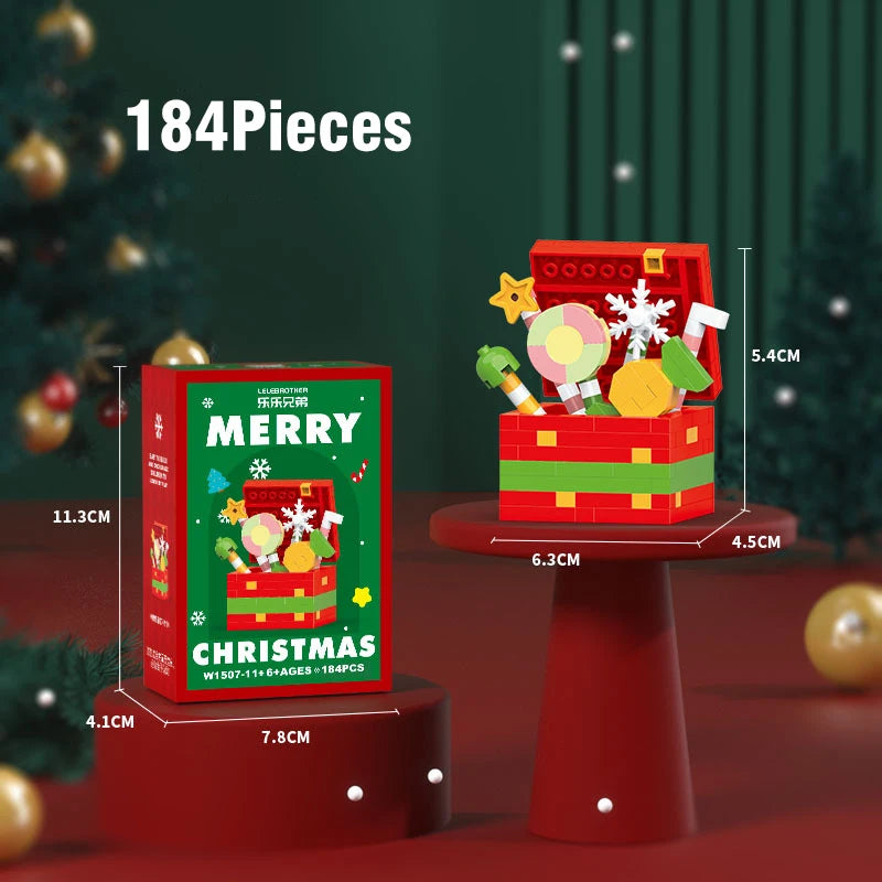 Christmas Micro Building Block Series Santa Claus Reindeer Puzzle Assembling Bricks Table Decoration