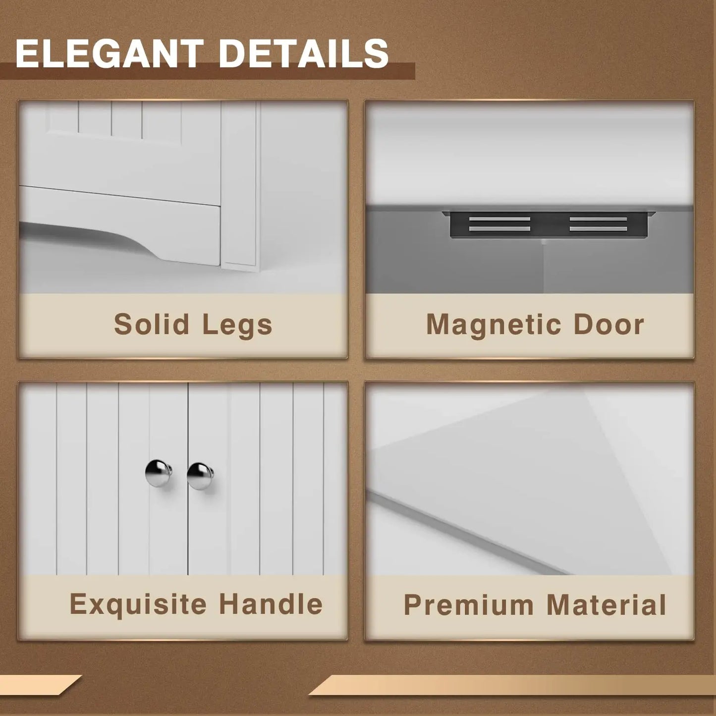 Corner Storage Cabinet 2 Door 3 Tier Shelves Freestanding Bathroom Living Room Bedroom Kitchen White, Customized