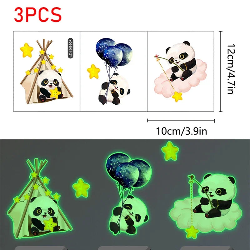 Luminous Giraffe Bear Elephant Star Switch Sticker Kid Baby Bedroom Decoration Self-adhesive Home Decor Wallpaper Wall Decals