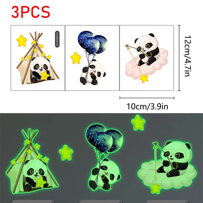 Luminous Giraffe Bear Elephant Star Switch Sticker Kid Baby Bedroom Decoration Self-adhesive Home Decor Wallpaper Wall Decals