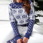 Women Winter Warm Sweater Christmas Snowflake Knitted Long Sleeve O Neck Ladies Jumper Fashion Casual Printed Pullover Clothes