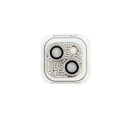 Luxury Camera Lens Film for IPhone 12/ 13/14 /15 Pro Max Mini 14 Plus Metal Glitter Diamond