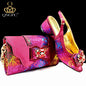 Nigerian Style Women Heels Shoes And Elegant Bag Set Color Matching Handbag Wedding Party Women Shoes