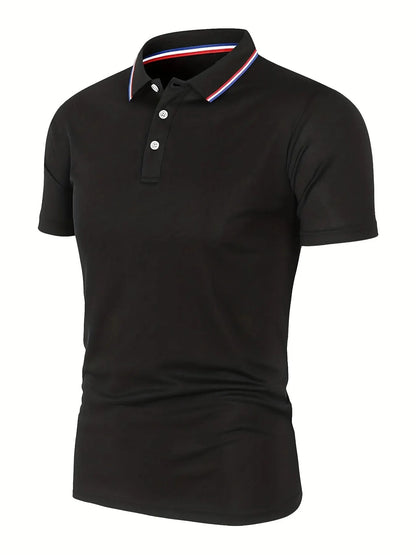 Men's Casual Breathable Solid Color High Quality Short Sleeve Polo Shirt