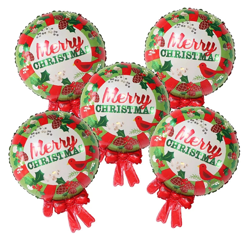 5pcs Christmas Foil Helium Balloon Santa Snowman Penguin Candy Merry Christmas Theme Party Decoration Air Globos Kids Gifts