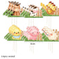 18pcs Carton Farm Animal Paper Cupcake Toppers for Kids Farm Themed Birthday Baby Shower Party Decoration DIY Cake Supplies