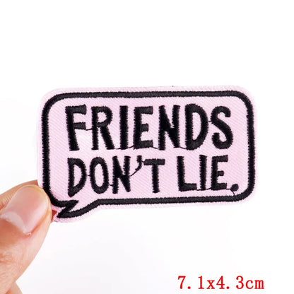 Letter Embroidered Patch Cartoon/Personality Letter Slogan Patch Iron On Patches For Clothing thermoadhesive Patches Sew Badges