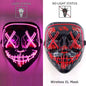Wireless Neon LED Purge Mask Glow in The Dark Cosplay Horror Mask Halloween Masquerade Party Masks Glowing Funny Dress Up