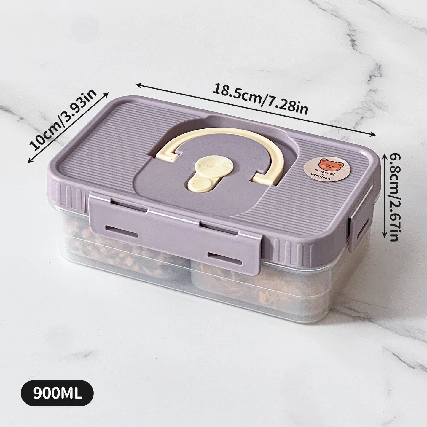 Plastic Divided Meat Food Storage Box Large Capacity Refrigerator Frozen Fresh-keeping Box Kitchen Sealed Storage Container