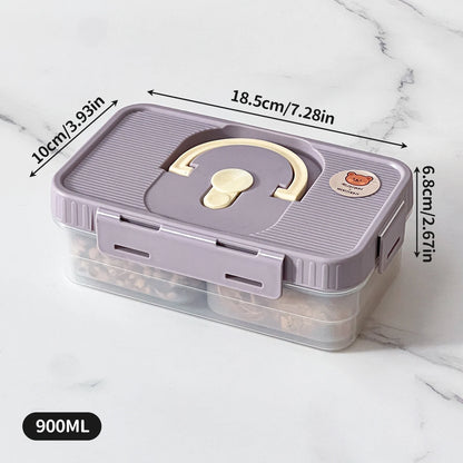 Plastic Divided Meat Food Storage Box Large Capacity Refrigerator Frozen Fresh-keeping Box Kitchen Sealed Storage Container