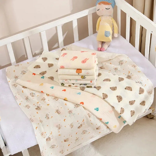 80x80cm Cotton Muslin Baby Swaddle Blanket: Newborn Receive Blanket, Infant Bath Towel, Bedding, and Baby Essentials