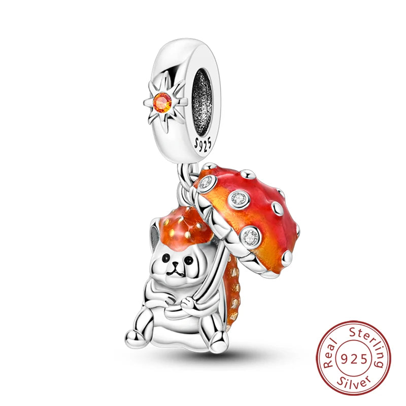 Springtime Charms 925 Sterling Silver Swallow Snail Butterfly Flower Charms Beads Fit Qikaola Bracelet DIY Birthday Jewelry Gift