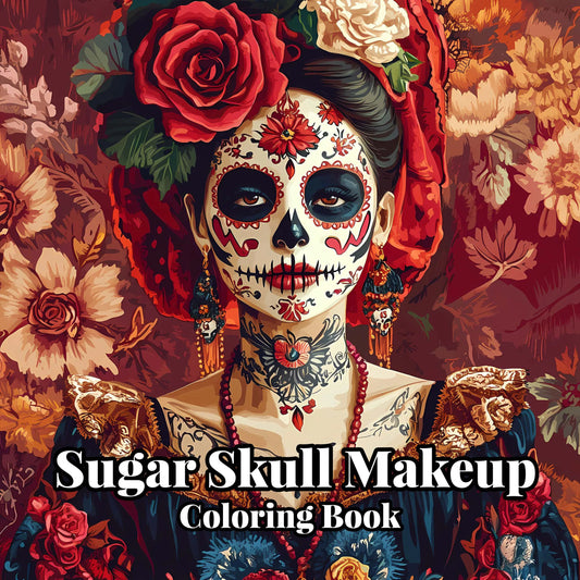 1pc 24 Pages Skull in Makeup Theme Coloring Book Art Craft Creative Expression Ideal Gift for Teens Adults