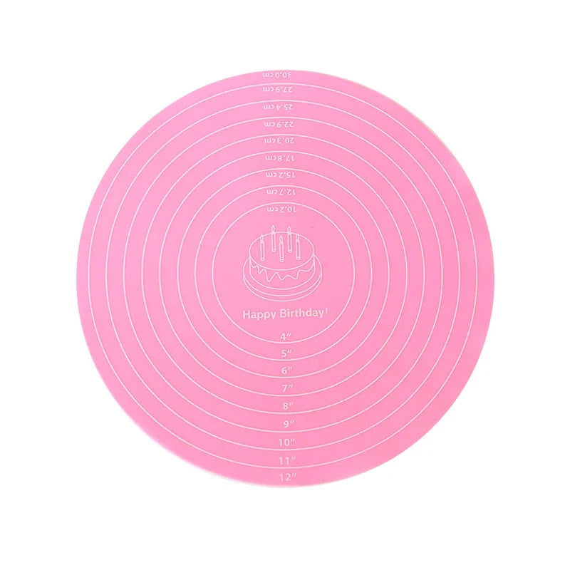 FAIS DU Round Silicone Baking Mat For 12-Inch Diameter Cake Turntable Pad Non-Slip Pad Cake Stand Food Grade Kitchen Baking Tool
