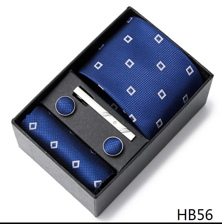Men's  Tie Pocket Squares Necktie Box Set