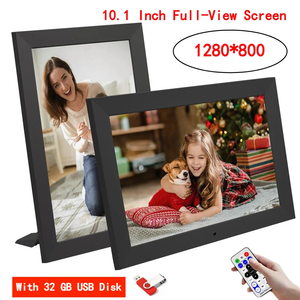 10‑Inch IPS Digital Photo Frame with 1280×800 Display & Remote Control