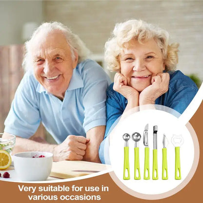 6pcs/set Creative Stainless Steel Apples Corer Fruit Seed Core Remover Slicer Knife Durable Kitchen Gadgets Vegetable Tools