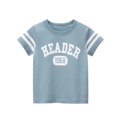 2-8 Years Summer Children Boys T-shirts Cartoon Printed Letter Baby Boy Short Sleeve Tops Kids T Shirts Toddler Clothes