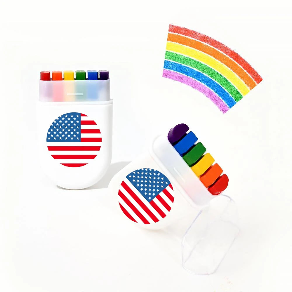 2 Pcs Rainbow Crayon Paint Color Set - Birthday Party Colorful Theme Oil Pastel Accessories, Family Christmas Halloween Gift