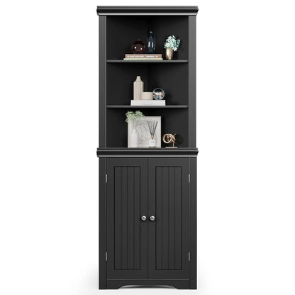 Corner Storage Cabinet 2 Door 3 Tier Shelves Freestanding Bathroom Living Room Bedroom Kitchen White, Customized