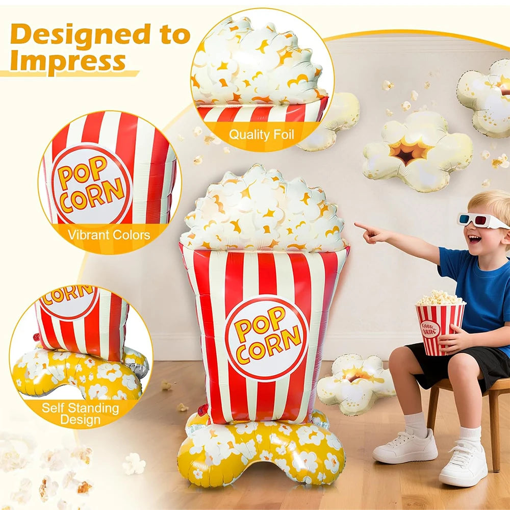 Giant Smiling Popcorn Clown Foil Balloon – Circus & Carnival Party Decoration