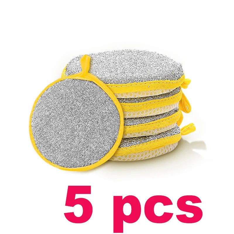Dishwashing Sponge Non-stick Oil Dish Washing Magic Sponges Scouring Pads Kitchen Cleaning Tool Reusable Double Sided Dish Cloth